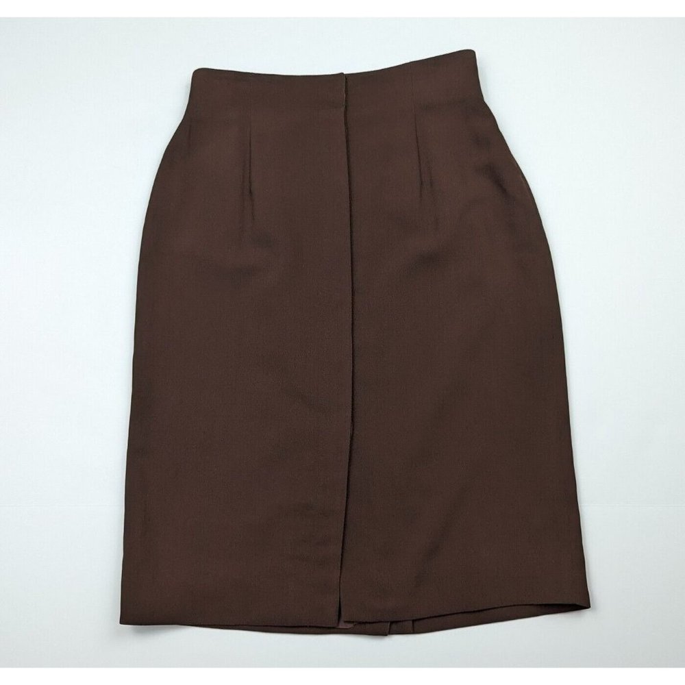 Vintage 90s Skirt Brown Wool Blend Pencil Straight Women's Size 10